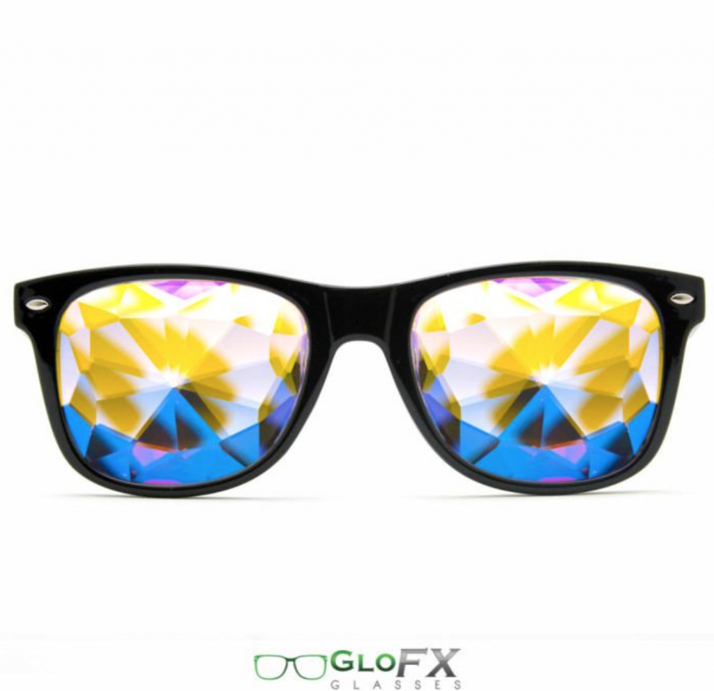 Glofx Black Ultimate Kaleidoscope Glasses Rainbow Outdoor Fun Shop