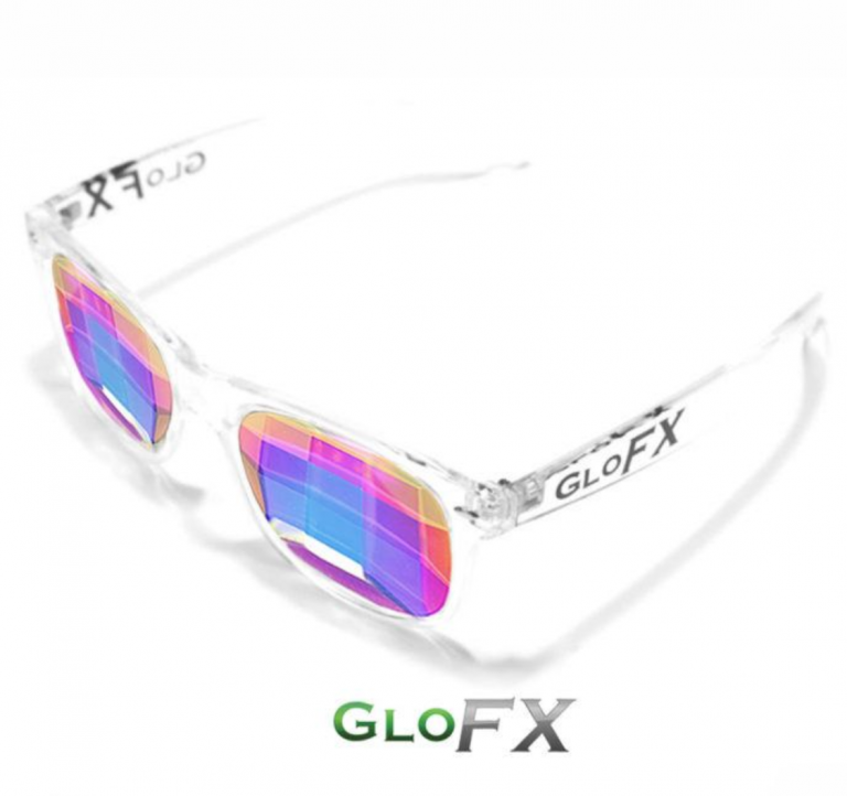 Glofx Clear Ultimate Kaleidoscope Glasses Rainbow Bug Eye Outdoor Fun Shop