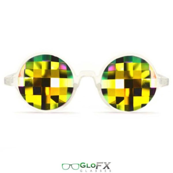 Glofx Clear Kaleidoscope Glasses Bug Eye Rainbow Flat Back Outdoor Fun Shop